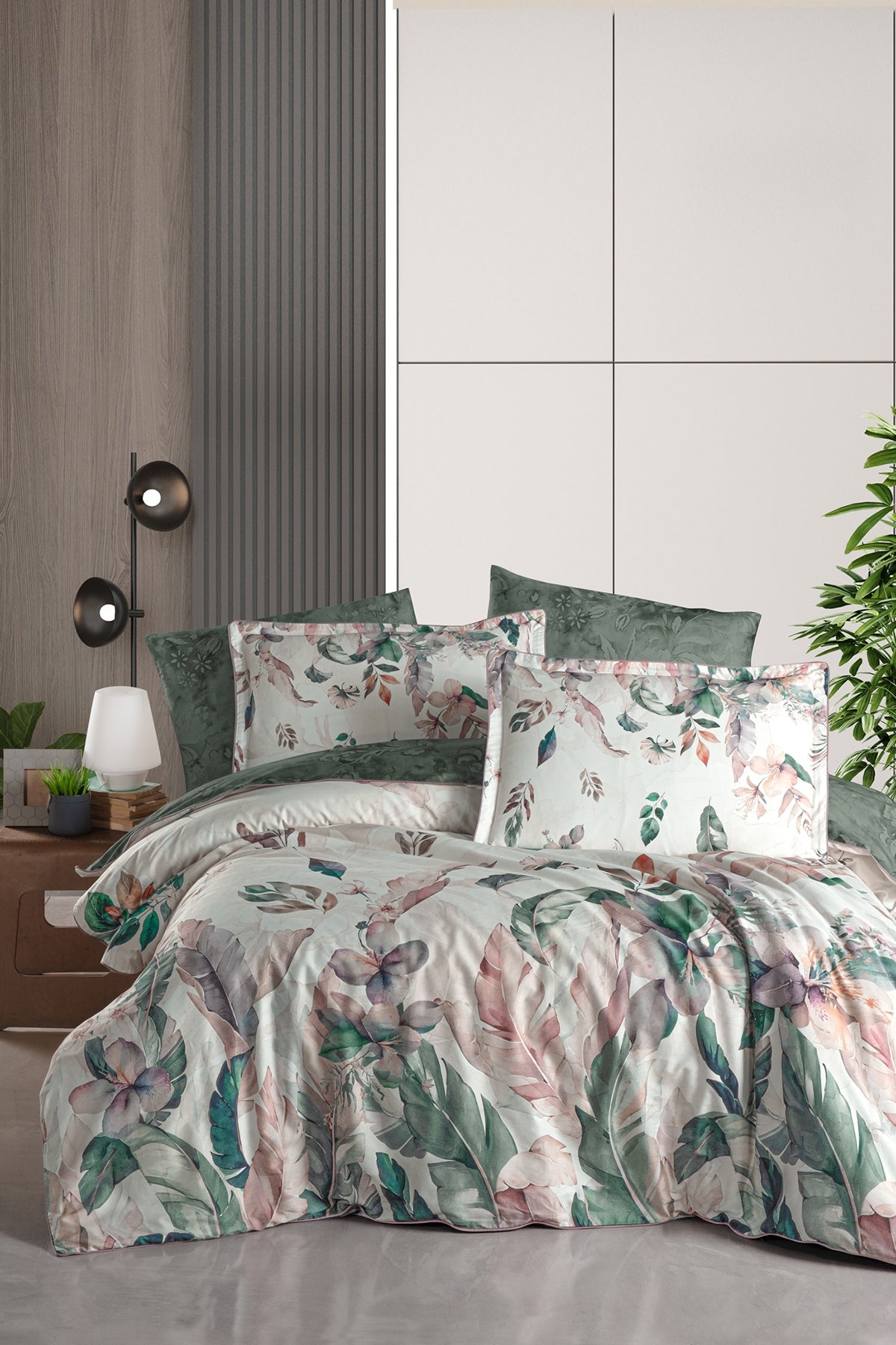 Reneta %100 Pamuk 300 TC (120 Tel) Nevresim Takımı Yeşil
